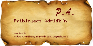 Pribinyecz Adrián névjegykártya